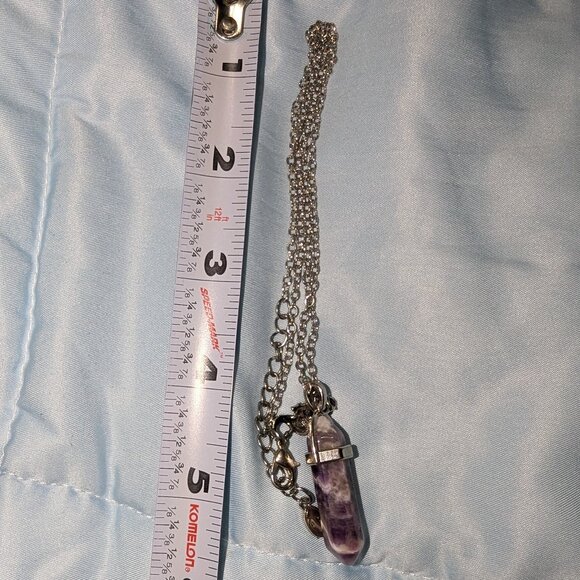 $3 with Bundle ~ Amethyst Crystal Point Necklace with Seahorse Charm 5115 - Picture 5 of 5